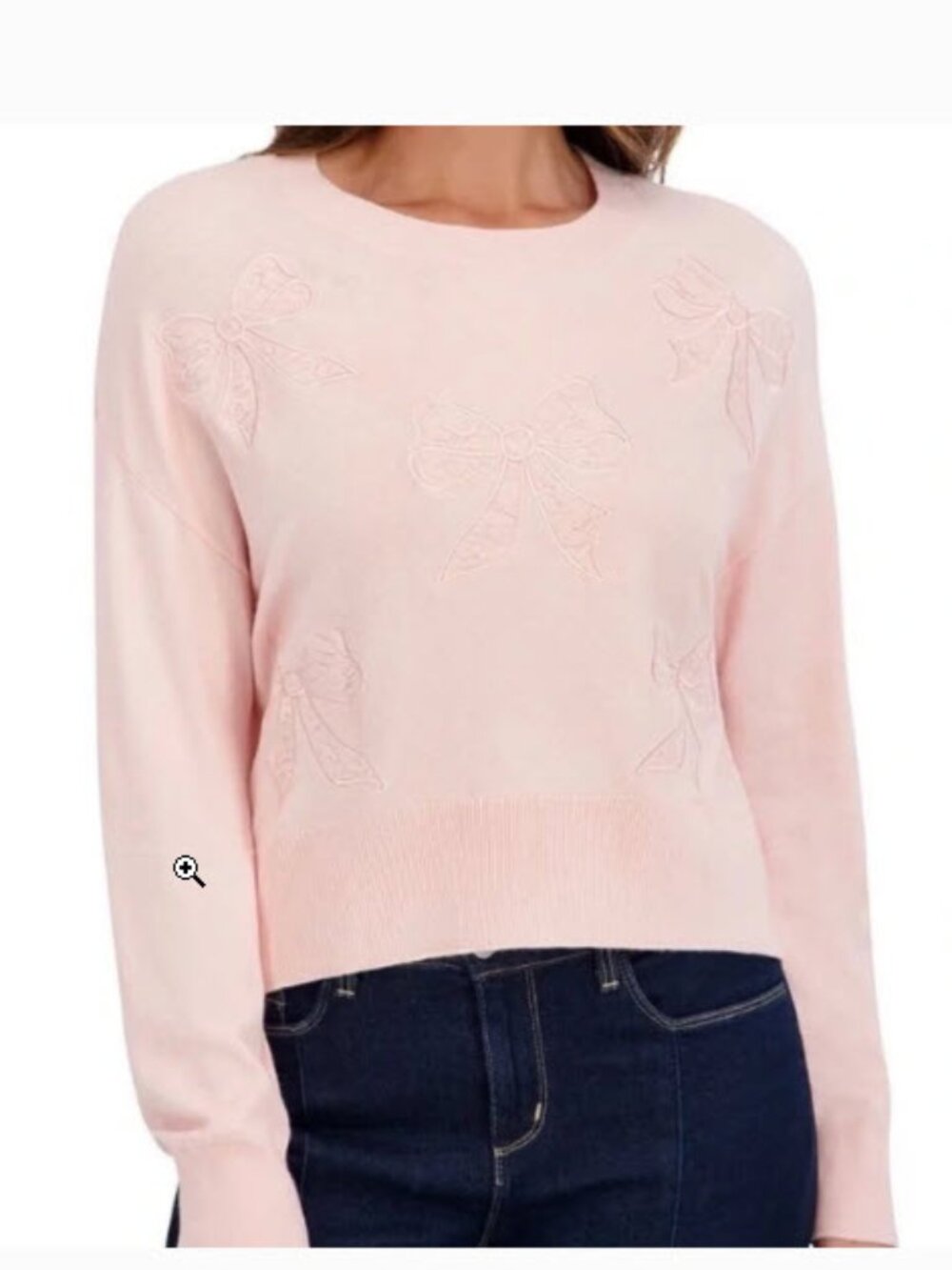 Bridgerton Large baby Pink Bow Embroidered Sweater